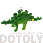 Stegosaurus Armored Dinosaur Shaped Pendant Necklace in Green | Animal Jewelry | DOTOLY