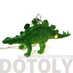 Stegosaurus Armored Dinosaur Shaped Pendant Necklace in Green | Animal Jewelry | DOTOLY