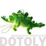 Stegosaurus Armored Dinosaur Shaped Pendant Necklace in Green | Animal Jewelry | DOTOLY