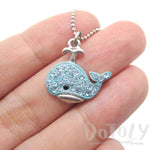 Super Cute Whale Shaped Blue Rhinestone Pendant Necklace | DOTOLY | DOTOLY