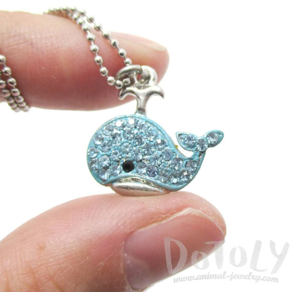 Super Cute Whale Shaped Blue Rhinestone Pendant Necklace | DOTOLY | DOTOLY