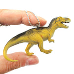 T-Rex Dinosaur Shaped Figurine Pendant Necklace in Yellow and Grey | Animal Jewelry | DOTOLY