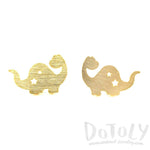 The Good Dinosaur Apatosaurus with Star Cut Outs Shaped Stud Earrings in Gold | Allergy Free | DOTOLY