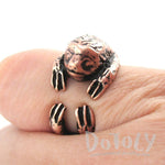 Three Toed Sloth Shaped Animal Hugging Your Finger Ring in Copper