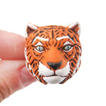 Tiger Head Shaped Porcelain Ceramic Adjustable Animal Ring | Handmade | DOTOLY