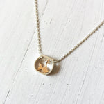 Tiny Goldfish in a Fish Bowl Shaped Pendant Necklace in Silver | DOTOLY | DOTOLY