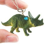 Triceratops Dinosaur Shaped Pendant Necklace in Green | Animal Jewelry | DOTOLY