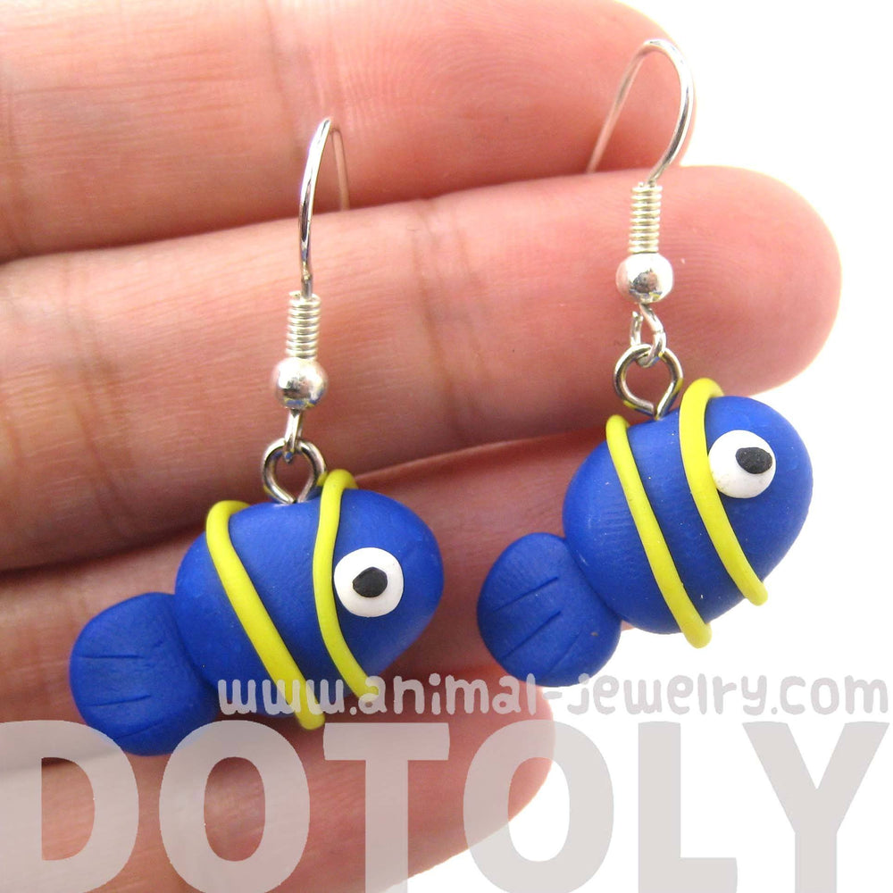 Tropical Fish Shaped Animal Themed Polymer Clay Dangle Earrings | DOTOLY | DOTOLY