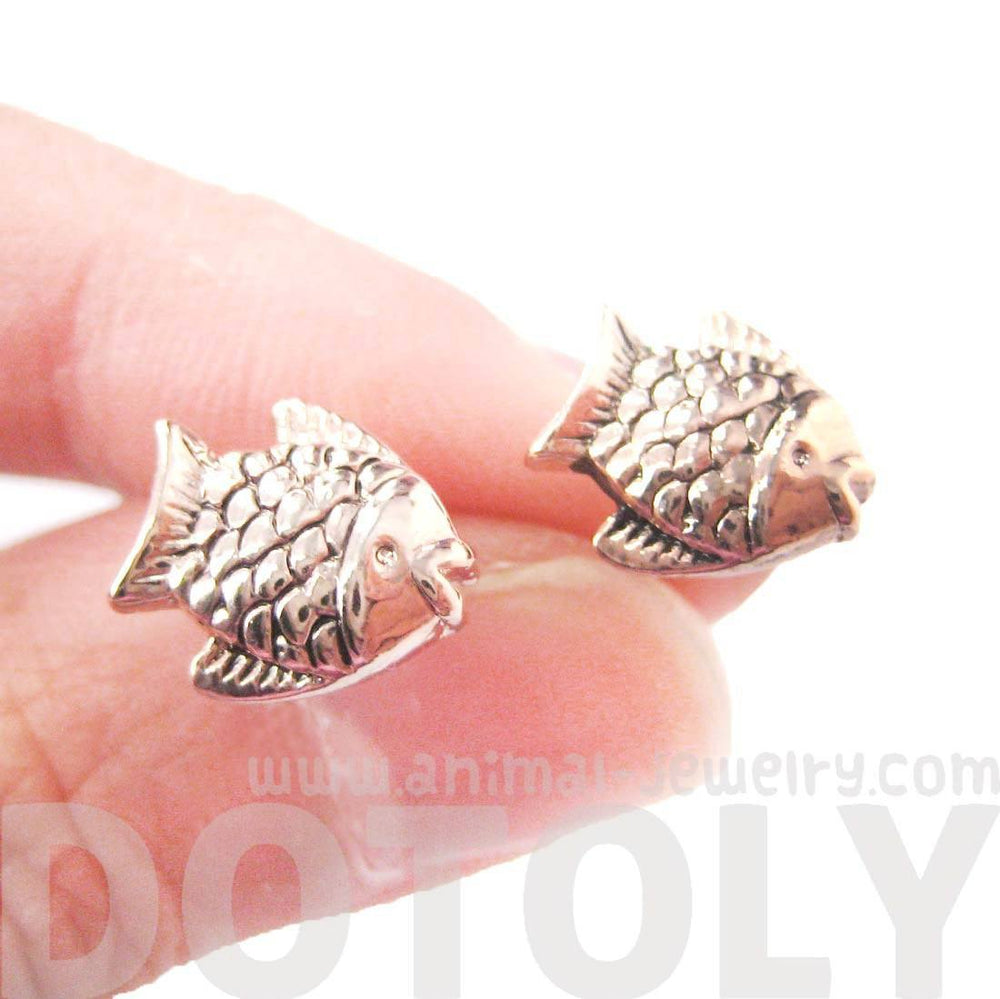 Tropical Fish Shaped Sea Animal Stud Earrings in Rose Gold | DOTOLY | DOTOLY