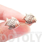 Tropical Fish Shaped Sea Animal Stud Earrings in Rose Gold | DOTOLY | DOTOLY