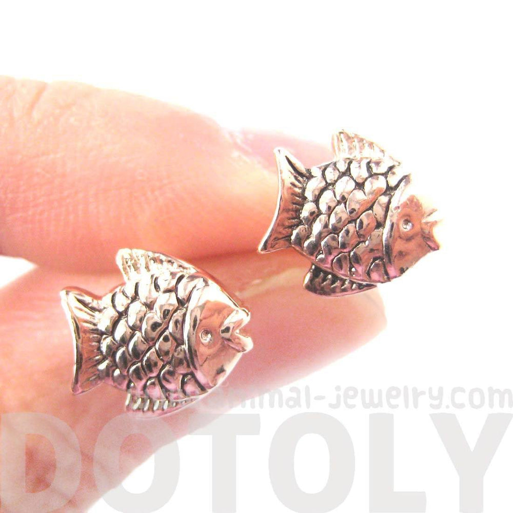 Tropical Fish Shaped Sea Animal Stud Earrings in Rose Gold | DOTOLY | DOTOLY