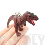 Tyrannosaurus Rex Dinosaur Shaped Figurine Pendant Necklace in Brown | Animal Jewelry | DOTOLY