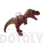 Tyrannosaurus Rex Dinosaur Shaped Figurine Pendant Necklace in Brown | Animal Jewelry | DOTOLY