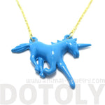 Unicorn Horse Animal Shaped Pendant Necklace in Blue | Animal Jewelry | DOTOLY