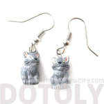 Unique Kitty Cat Shaped Porcelain Ceramic Animal Dangle Earrings | Handmade | DOTOLY