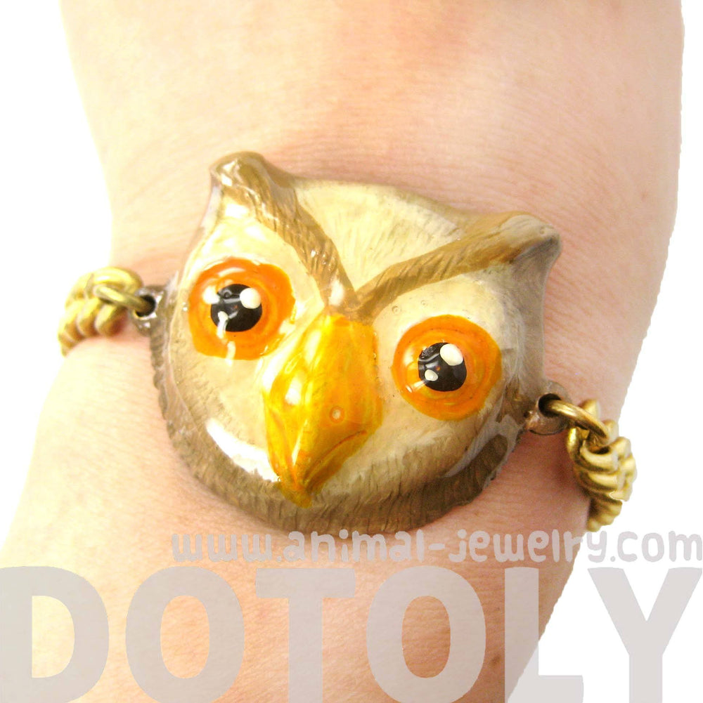 Unique Owl Bird Shaped Animal Enamel Pendant Bracelet | Limited Edition | DOTOLY