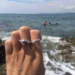 3D Shark Shaped Sea Animal Wrap Around Ring in Silver | DOTOLY
