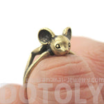 3D Baby Bat Shaped Animal Knuckle Wrap Ring in Brass | Animal Jewelry | DOTOLY