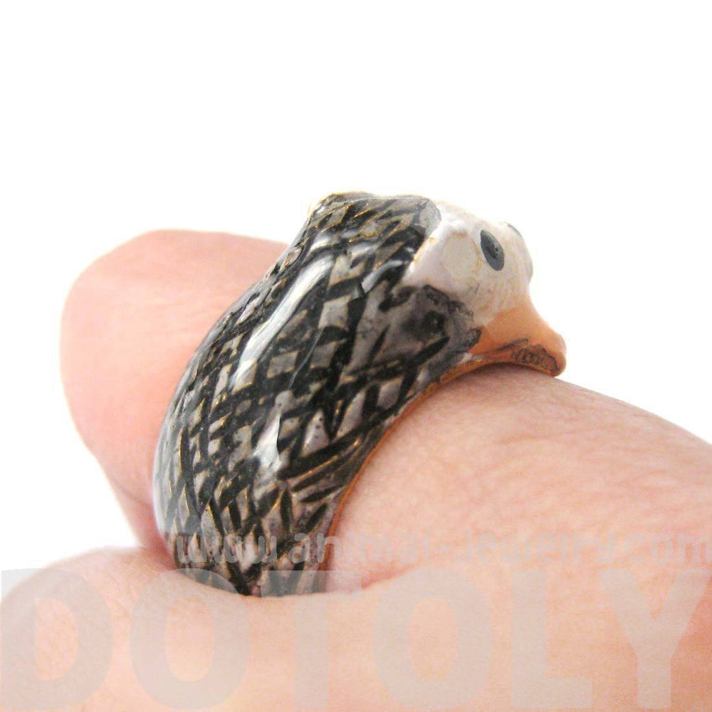 3D Baby Hedgehog Porcupine Shaped Enamel Animal Ring in US Size 6 and 7 | Limited Edition | DOTOLY