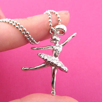 3D Ballet Ballerina Dancer Themed Necklace in Silver | DOTOLY | DOTOLY