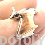 3D Bat Animal Wrap Ring in Shiny Gold Sizes 5 to 10 Available | Animal Jewelry | DOTOLY