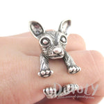 3D Chihuahua Dog Shaped Miniature Animal Ring in Silver | Animal Rings