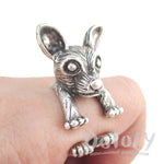 3D Chihuahua Dog Shaped Miniature Animal Ring in Silver | Animal Rings