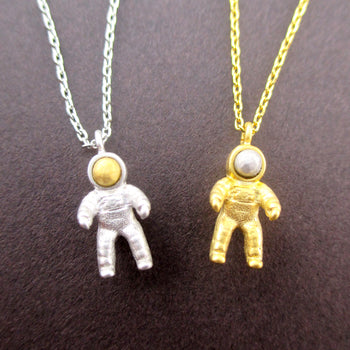 3D Cosmonaut Astronaut Shaped Space Travel NASA Themed Necklace