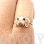 3D Dachshund Puppy Face Shaped Animal Ring in Size 6 | Gifts for Dog Lovers | DOTOLY