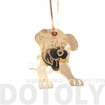 3D Dalmatian Puppy Dog Shaped Dangle Hoop Earrings in Gold | Animal Jewelry | DOTOLY