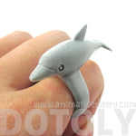 3D Dolphin Figurine Shaped Animal Wrap Ring for Kids | US Size 4 to size 6 | DOTOLY
