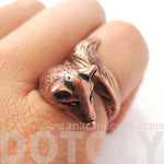 3D Fox Wrapped Around Your Finger Shaped Animal Ring in Copper | US Size 5 to 9 | DOTOLY