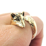 3D Fox Wrapped Around Your Finger Shaped Animal Ring in Shiny Gold | US Size 5 to 9 | DOTOLY