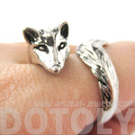 3D Fox Wrapped Around Your Finger Shaped Animal Ring in Shiny Silver | US Size 5 to 9 | DOTOLY