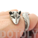 3D Fox Wrapped Around Your Finger Shaped Animal Ring in Silver | US Size 5 to 9 | DOTOLY