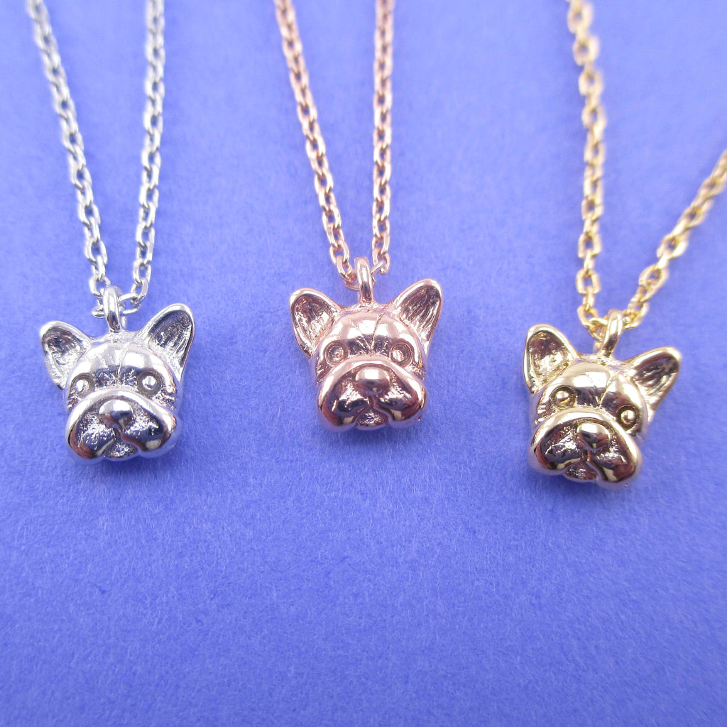 Hand Stamped French Bulldog Coin Pendant Necklace in Silver | DOTOLY