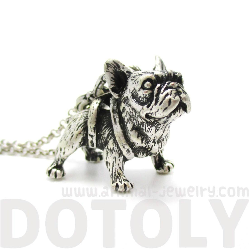 3D French Bulldog Standing Puppy Dog Shaped Animal Pendant Necklace | Jewelry for Dog Lovers | DOTOLY