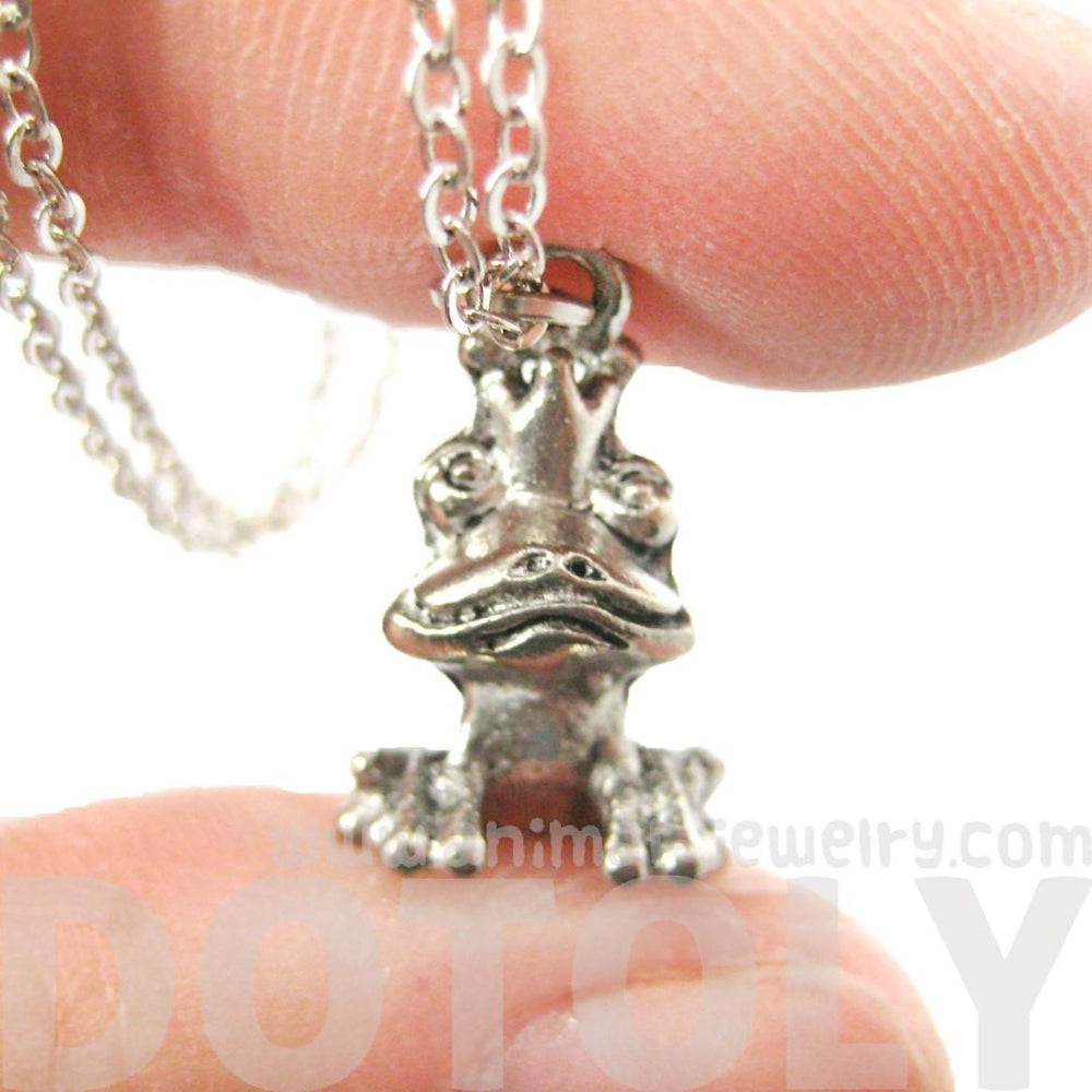 3D Frog Prince Shaped Animal Charm Necklace | MADE IN USA | DOTOLY