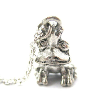 3D Frog Prince Shaped Animal Charm Necklace | MADE IN USA | DOTOLY