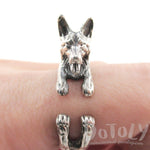 3D German Shepherd Shaped Animal Ring in 925 Sterling Silver | Sizes 5 to 9 | DOTOLY