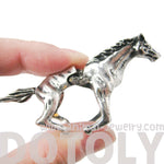 3D Horse Pony Shaped Animal Wrap Armor Knuckle Joint Ring in Silver | Size 5 to 9 | DOTOLY