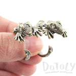 3D Iguana Lizard Shaped Front and Back Two Part Stud Earrings in Brass | DOTOLY