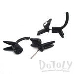 3D Kiki's Delivery Jiji Black Kitty Cat Shaped Two Part Stud Earrings