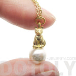 3D Kitty Cat Animal Totem Charm Necklace in Gold | DOTOLY | DOTOLY