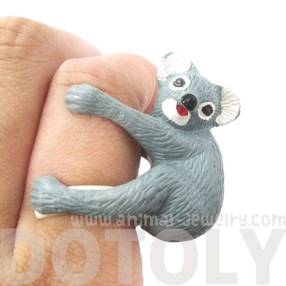 3D Koala Bear Figurine Shaped Animal Wrap Ring for Kids | US Size 3 to 5 | DOTOLY