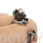 3D Koala Bear Wrapped Around Your Finger Shaped Animal Ring in Shiny Silver | US Size 4 to 8.5 | DOTOLY