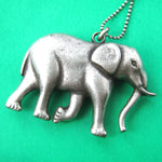 3D Large Elephant Animal Pendant Necklace in Silver | DOTOLY | DOTOLY