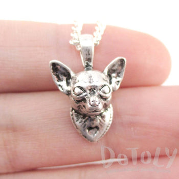 3D Lifelike Chihuahua Face Shaped Charm Necklace | Jewelry for Dog Lovers | DOTOLY