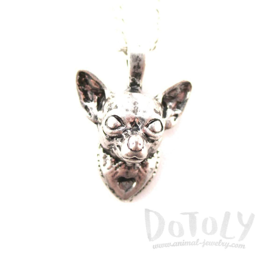 3D Lifelike Chihuahua Face Shaped Charm Necklace | Jewelry for Dog Lovers | DOTOLY