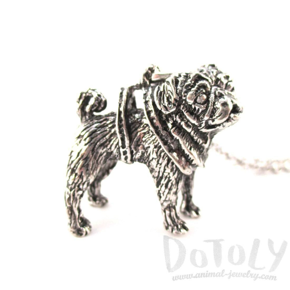 3D Lifelike Pug Shaped Animal Pendant Necklace | Jewelry for Dog Lovers | DOTOLY